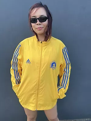 Rare Adidas 2003 Boston Marathon Windbreaker Jacket Size Large Vtg • $55