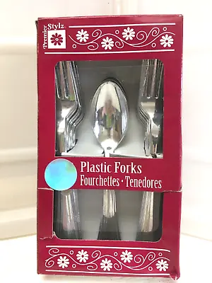 $4.97 • Buy Plastic Silverware  Silver  Heavyweight Excellent Quality 16 Forks 4 Spoons