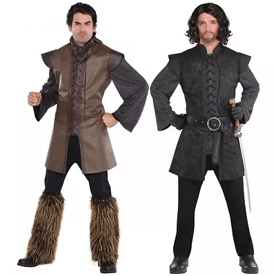 Medieval Warrior Costume Tunic Adult Viking Pirate Halloween Fancy Dress • $21.50