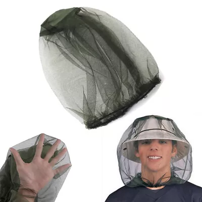 Midge Mosquito Head Net Hat Insect Fly Mesh Face Protector Travel Camping • £2.60