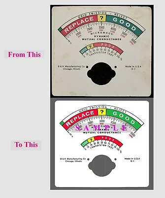 B & K 650 Tube Tester Meter Faceplate ~ Digitally Remastered • $6.95