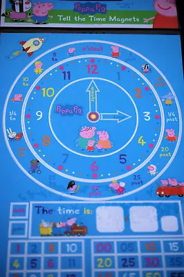 £4.95 • Buy Peppa Pig Early Learning Tell The Time Magnets & Clock 