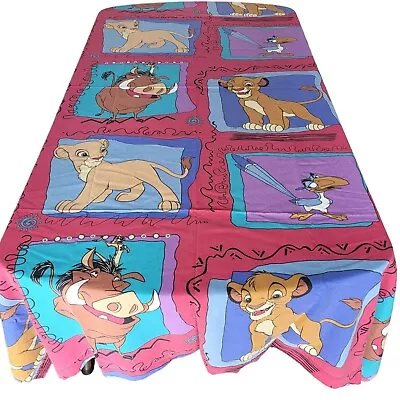 The Lion King Twin Bed Flat Sheet Simba Nala Pumba Zazu Disney Vintage FLAWS • $17.24