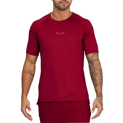 Puma First Mile X Train Mono Crew Neck Short Sleeve T-Shirt Mens Red Casual Tops • $19.99