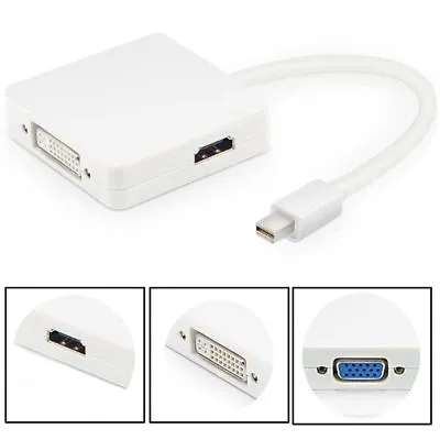 3 In 1 Mini Display Port DP To DVI VGA HDMI Adapter Cable For MacBook Drop New • $12.99