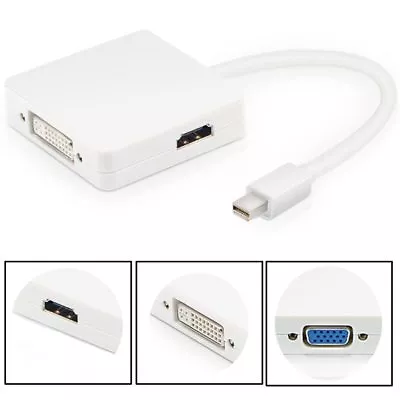 3 In 1 Mini Display Port DP To DVI VGA HDMI Adapter Cable For MacBook Drop • $11.89