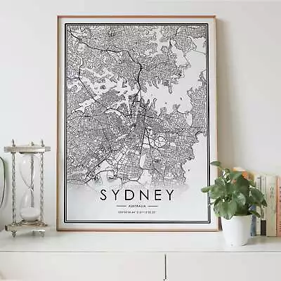 Sydney City - Australia Lines Map Wall Art Poster Print. Great Home Decor • $31.05