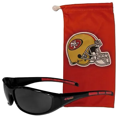 San Francisco 49ers Wrap Sunglasses With Microfiber Bag (NFL Football) • $21.99