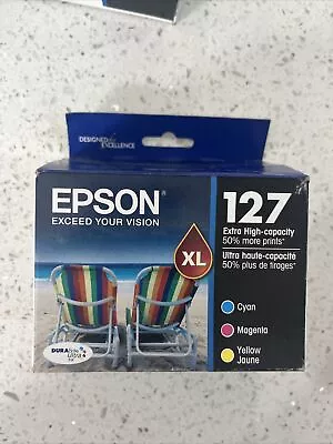 Epson 127XL Color Ink Cartridge Cyan Magenta Yellow (Exp. 2023) • $31.90