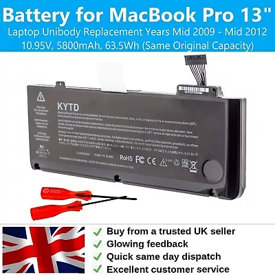 Battery For Apple MacBook Pro 13  Inch A1278 A1322 Mid 2009 2010 2011 2012 Year • £22.95