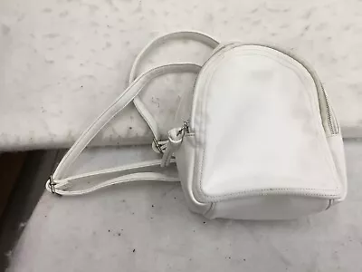 Mossimo Backpack Purse White Faux Leather Double Adjustable Shoulder Straps • $1.60