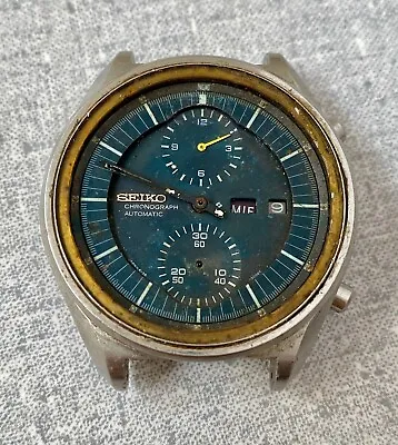 Vintage Seiko 6138-3002 JUMBO Chronograph Automatic Watch Black Dial Ref 665991 • $200