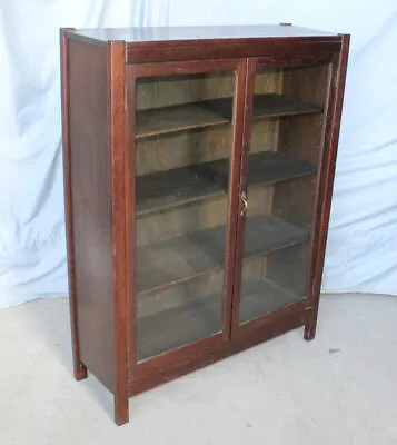 Antique Mission Oak Double Door Bookcase – 36″ Wide - Arts & Crafts Style • $975