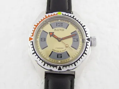 Vostok Amphibian 20ATM Vintage USSR Russian Beautiful Diving Men's Watch GOOD!!! • $69.99