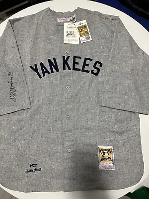 1929 Babe Ruth Road New York Yankees Mitchell & Ness Jersey 48 XL Mantle Gift • $400