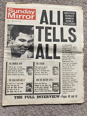 Muhammad Ali Sunday Mirror  Newspaper April 1973 Complete • £18