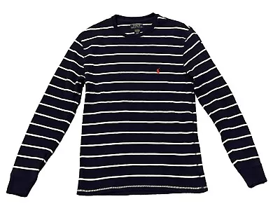 Polo Ralph Lauren Shirt Long Sleeve Sleepwear Thermal Waffle Men's Medium Blue • $16.99