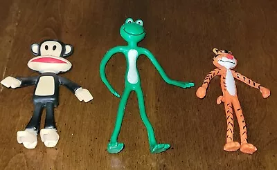 Lot Of 3 Bendable Frog Tiger & PFJ McDonald's Figures Rubber Posable  5” • $16