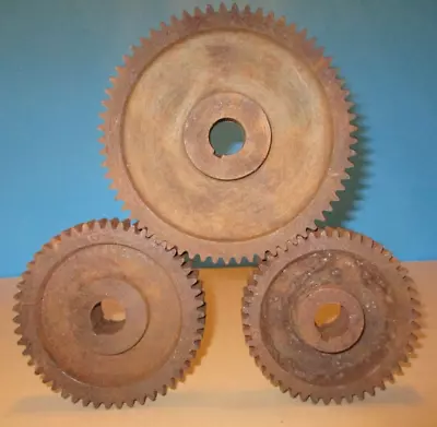 3-antique Cast Iron Sprocket Wheels Heavy Stackable Industrial--steampuck Decor • $69.95