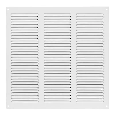 Metal White Air Vent Grille 300mm X 300mm Fly Screen Flat Louvre Duct Cover • £14.99