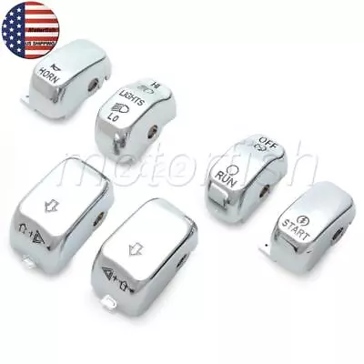 $14.89 • Buy Hand Control Chrome Switch Caps For Harley XL Dyna Softail Roadking '96-'13 US