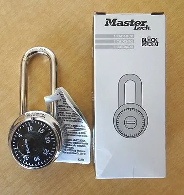 NEW Master Lock Pad Lock - Silver With Black Face Long Shackle • $6.99