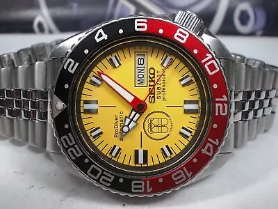 Seiko 150m Day/date Divers Auto Mens Watch 6309-729a 'yellow Prodiver' Sn 745723 • $197.30