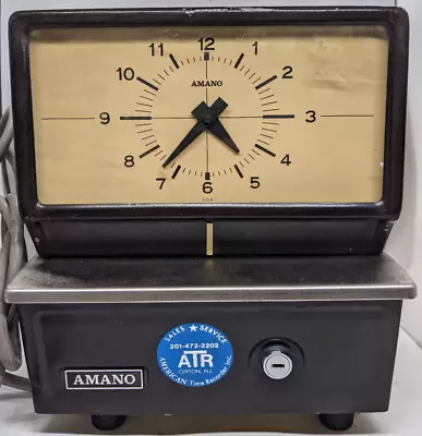 VINTAGE AMANO TIME RECORDER Punch Clock. 5400 Model 5409. WORKING. ANALOG • $189.99