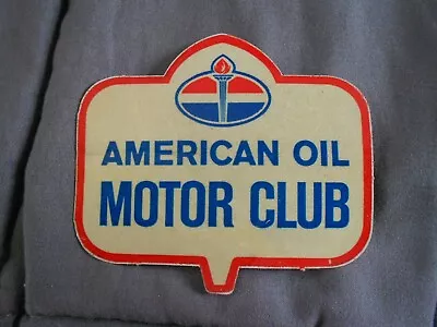 Vtg American Oil Motor Club Advertising Decal Bumper Sticker - Unused • $3.95