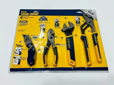 Irwin VISE GRIP 2101106HDDS 4pc Pro Pliers & Adjustable Wrench Set - NOS Discon • $39.99