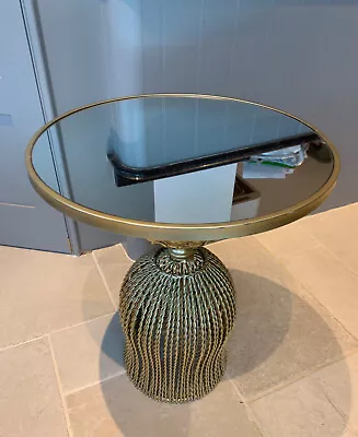 £45 • Buy Gold Twist Metal Round Occasional Table With Mirrored Top