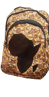 Made In Ghana Ankara Print Kente Dashki Backpack.Handmade Map Of Africa Bag  • $40.99