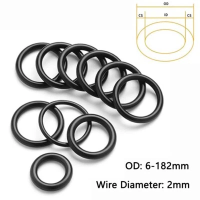 £1.86 • Buy Nitrile Rubber O-ring CS 2mm Sealing Ring OD 6-182mm Oil And Corrosion Resistant
