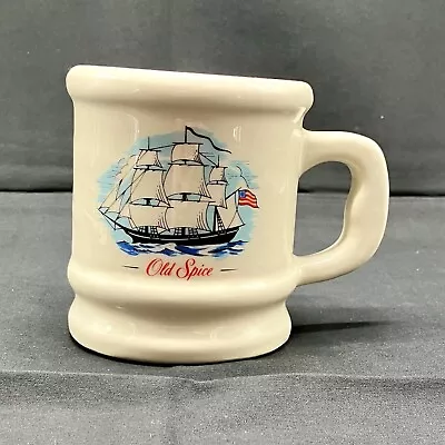 Old Spice Vintage Shaving Mug Scuttle Cup  The Grand Turk  Ship Stars & Stripes • $15.99