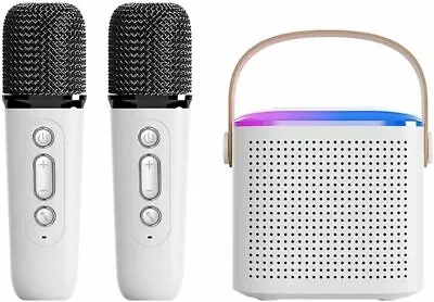 Mini Bluetooth Karaoke Machine Speaker For Kids With 2 Wireless Microphones • $19.99