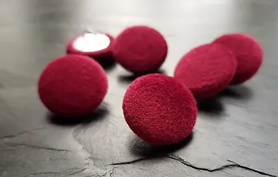 Raspberry Red Velvet Buttons Hand Covered 14 19 23 25 Or 31mm Sets Of Buttons • £2.05