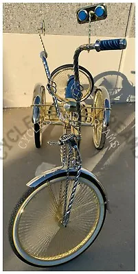 $3750 • Buy 26  Twisted Lowrider Tricyle 3 Wheels-1speed, In Gold/ Chrome, Pickup Only