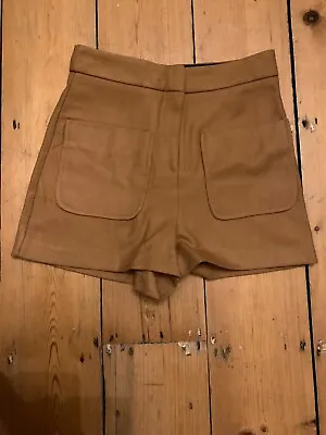 Topshop Ladies Tailored Shorts. Brown/tan With Front Pockets.  UK 6/US 2/EUR 34 • £9
