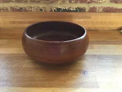 Vintage Large Thailand Handcarved Solid Teak Salad Fruit Bowl Rounded Shape • £12