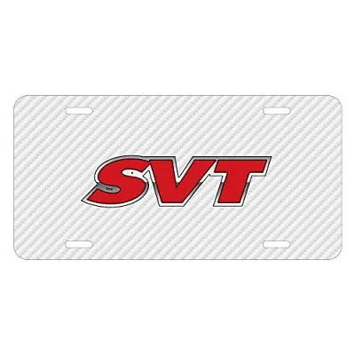 $33.99 • Buy Ford SVT White Carbon Fiber Texture Graphic UV Metal License Plate