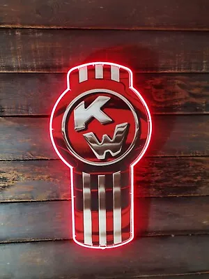 Custom 18” Kw Kenworth Logo LED NEON Sign With Red Light • $59.99