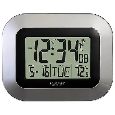 WT-8005U-S La Crosse Technology Atomic Digital Wall Clock IN Temperature & Date • $24.95