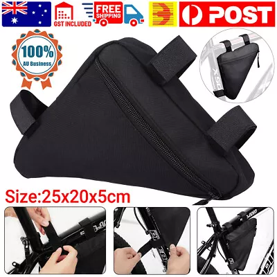 Sporting Accessories Bike Cycling Triangle Bag Front Frame Bicycle Black Pouch • $7.45