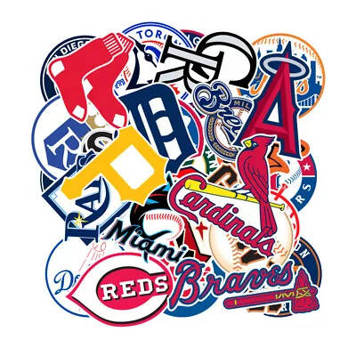 $6.99 For Complete 30 MLB Baseball Teams Logo Decals Stickers For Luggage/Laptop • $7.59