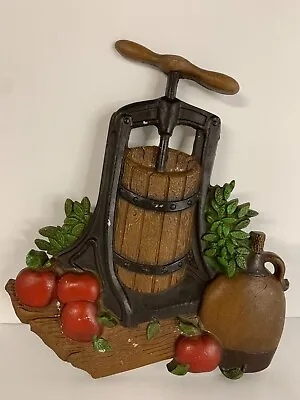 Vintage Home Interiors Homco Cast Metal Wall Plaques 1970's Cider Press • $7