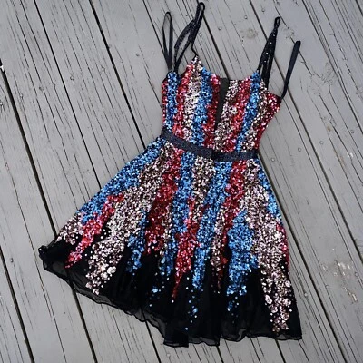 £88.47 • Buy Primavera Couture Sequin Homecoming Dress Size 0 Prom Beaded Taylor Swift 3338