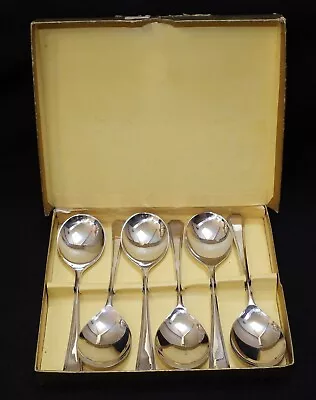 Set Of 6 Antique Bennett & Heron EPNS A1 Silver Plated Fruit Spoons Sheffield • $14.99