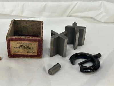 $55 • Buy Atlas Lathe Bridgeport Milling Starrett 268C 2 V Blocks And 1 Clamp Machinist