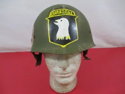 Vietnam US Army Hand Painted M1 Helmet Liner - 101st Airborne Division - RARE • $169.99