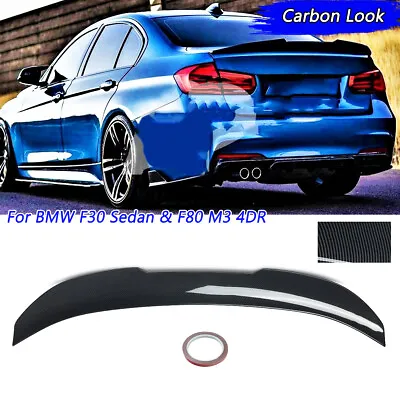 $69.89 • Buy Carbon Look High-Kick PSM Ducktail Spoiler For BMW M Sport 3 Series F30 & F80 M3
